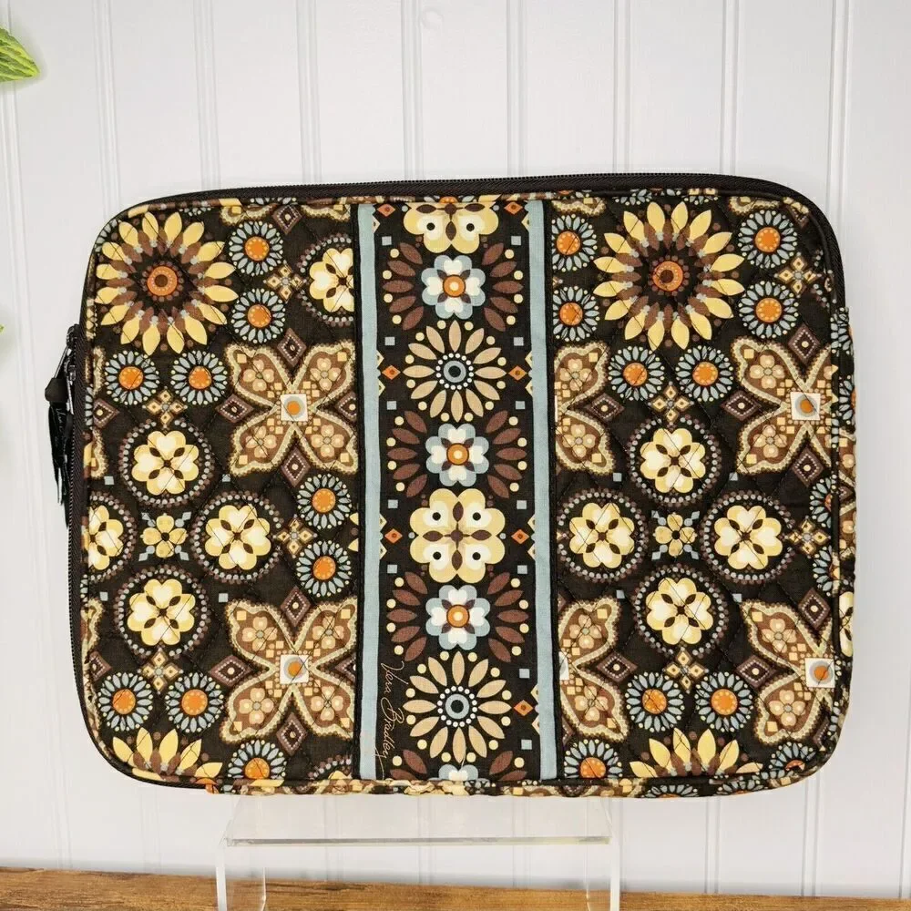 Vera Bradley CANYON Padded Tablet Laptop Sleeve Cotton Case Top Load 14”x11”